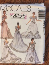 5804 MCCALLS ALICYN BRIDES / MAID PRINCESS GOWN, BACK BUSTLE, BOW PATTERN 16
